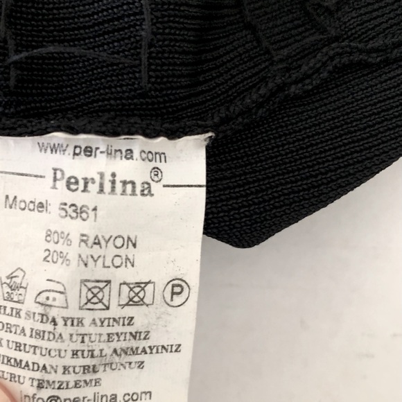 Black Rayon Knit Tank Top with Shiny Metal Beadings coctail wedding top US M - Picture 11 of 11